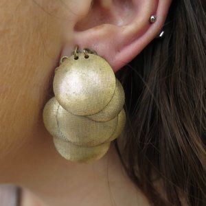 Very Unique Vintage Fish Scale Clip-on Earrings